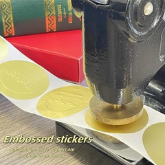 Hybsk 2 inch Matte Gold Labels Round Color Coding Dots Embossing Stickers Adhesi