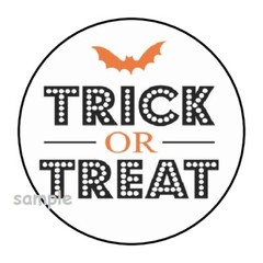 30 TRICK OR TREAT HALLOWEEN ENVELOPE SEALS LABELS STICKERS 1.5″ ROUND FAVORS