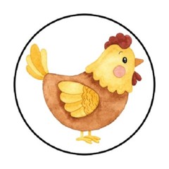 48 CHICKEN ENVELOPE SEALS LABELS STICKERS 1.2″ ROUND FAVOR STICKERS