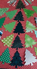 100 CHRISTMAS CRAFT LOT BUTTONS FIBERS PUNCHIES EPHEMERA GEMS FOILS 10 EA OF 10