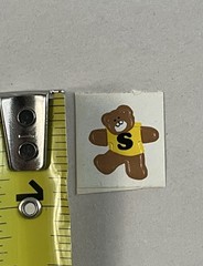 Vintage Toots Alpha Bear Stickers Cardesign A-Z Letter S Teddy Bear 1983 80s
