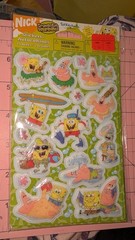Vintage SpongeBob SquarePants Stickers Puffy 2 Sheets New In Pack AGC 2005 READ