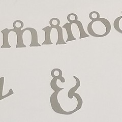 Making Memories Metal Letter Number Charms Upper Lower Case Silver FULL SET -A