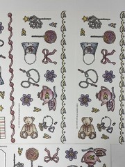 Stamping Up Sticker Girls 6 Sheets Vintage 2004 Borders Bears Teapots Flowers