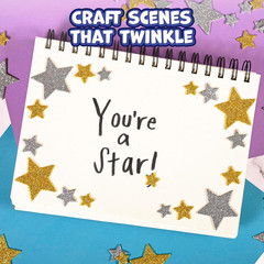 Glitter Foam Stickers | Silver and Gold Star Stickers for Crafts | Pack of 168 |