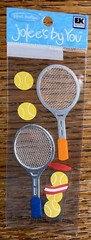 RARE JOLEES Mini TENNIS RACQUET BALLS Women Men Sports Scrapbook STICKER Die Cut