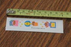 Vintage 1983 Sticker strip Teddy Bears Jack in box Hot air balloon envelope