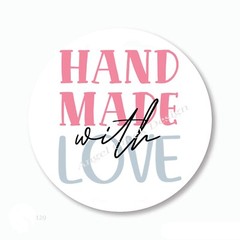 HANDMADE WITH LOVE SCRAPBOOK STICKERS FAVORS ENVELOPE SEALS HAND MADE LABELS