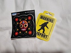 Day of the Dead Sugar Skull & Bigfoot Die Cut Stickers Waterproof Vinyl