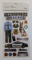 Police Officer Protect & Serve Scrapbooking Stickers By Recollections