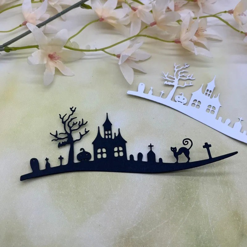 6″ Wavy Halloween haunted house border edge metal cutting dies cut cutter die