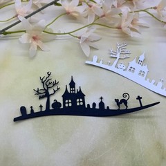 6″ Wavy Halloween haunted house border edge metal cutting dies cut cutter die
