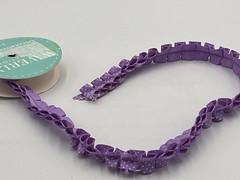 Lot 2 Ruffle Ribbon Spool 5/8in Polka Dot Grosgrain Blue Purple Hair Bow Trim