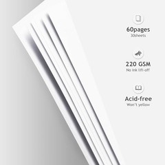1DOT2 8.5×11 Scrapbook Photo Album 3 Ring Binder with 60 Pages Beige Fabric