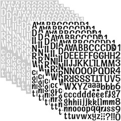 Classic Black & White 1512 Letter Stickers – Waterproof for Indoor & Outdoor