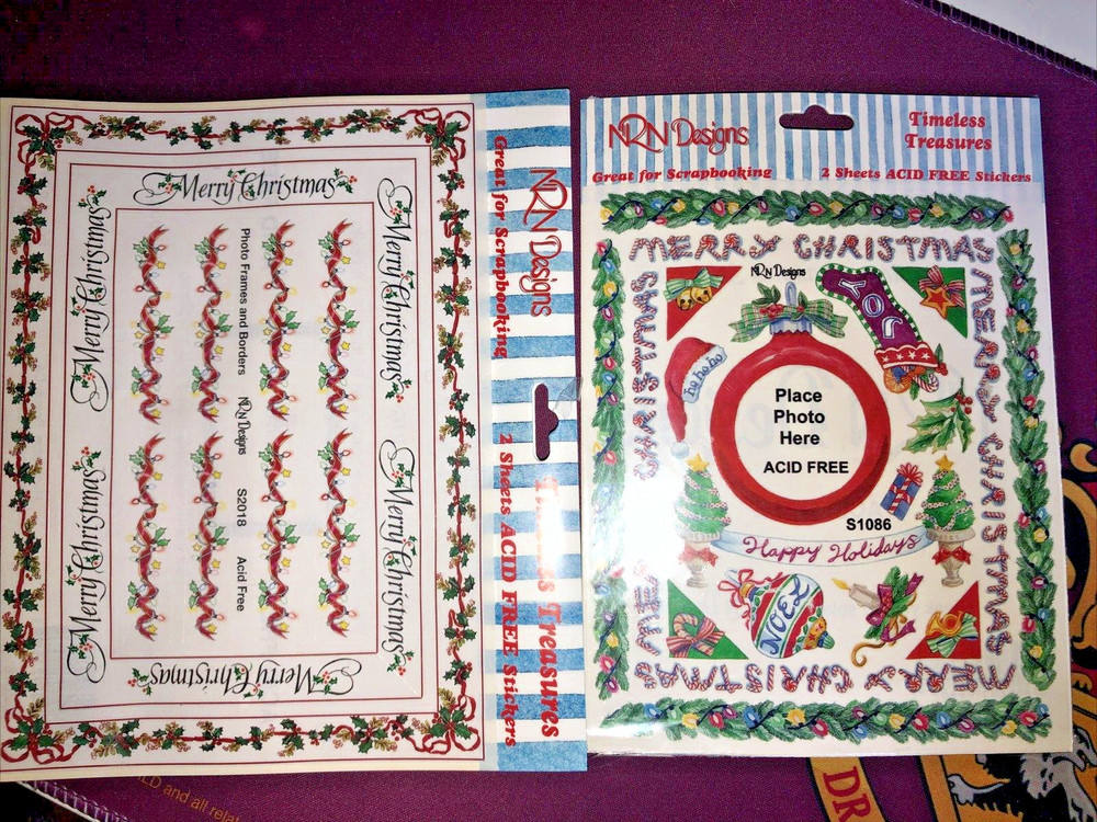 Lot Of 2 NRN Designs Christmas Holiday Sticker Sets