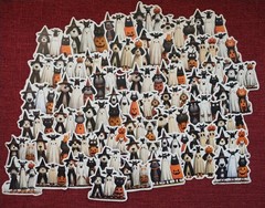 50pc. DOG/CAT HALLOWEEN WATERPROOF VINYL STICKERS/DECALS