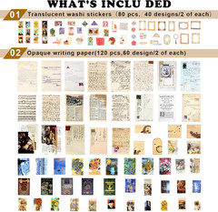 200Pcs Vintage Junk Journal Supplies,Scrapbook Supplies Scrapbooking Paper an…