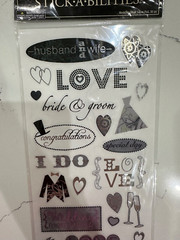 the Paper Studio Stick-A-Bilities Wedding B&W Silver Foil, 30 PC Scrapbooking