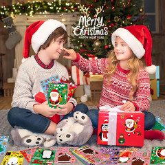 48 Sheets Christmas Stickers for Kids, Make a Face Stickers for Christmas Party