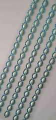 CraftbuddyUS 5 Oval with Pearl Self Adhesive Rhinestone Stripes,Color-TURQ
