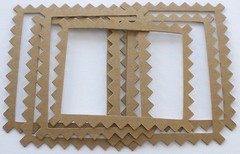 {6} *ZIG ZAG FRAME* Bare Picture Frames Chipboard Die Cuts – 3 5/8″ x 4 1/2″