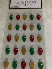 CHRISTMAS PAPER CRAFTS CHRISTMAS GLITTER LIGHTS W/GEMSTONES 25PCS XMAS LIGHTS