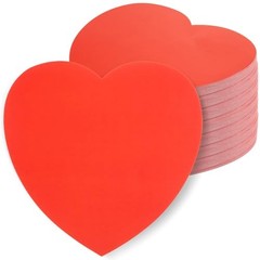 72 Pcs Large Heart Cutouts, 15 x 15 cm/5.9 x 5.9 inches, Heart Shape Card Red