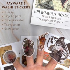 411 Vintage Washi Stickers & 20 Scrapbook Papers Ephemera for Junk Journals &…