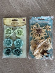 NEW – 25 Lot Prima Flowers Floral Embellishments Scrapbooking Cards Mixed Media