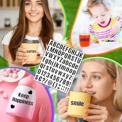 980 Pcs 12 Sheets Letter Stickers Small, 1 Inch Vinyl Letter Stickers Self-Adhes