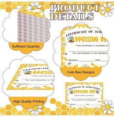 100 Pcs Spelling Bee Achievement Award Certificates 11×8” Recognition 4 Ripped