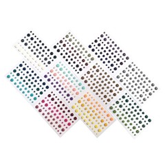 Pack of 10 60pcs/Sheet Round Assorted Size self Adhesive Glitter Enamel dots