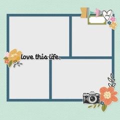 SS Page Pieces DieCuts Take Note Happy! Typewriter Camera Love this Life Moments