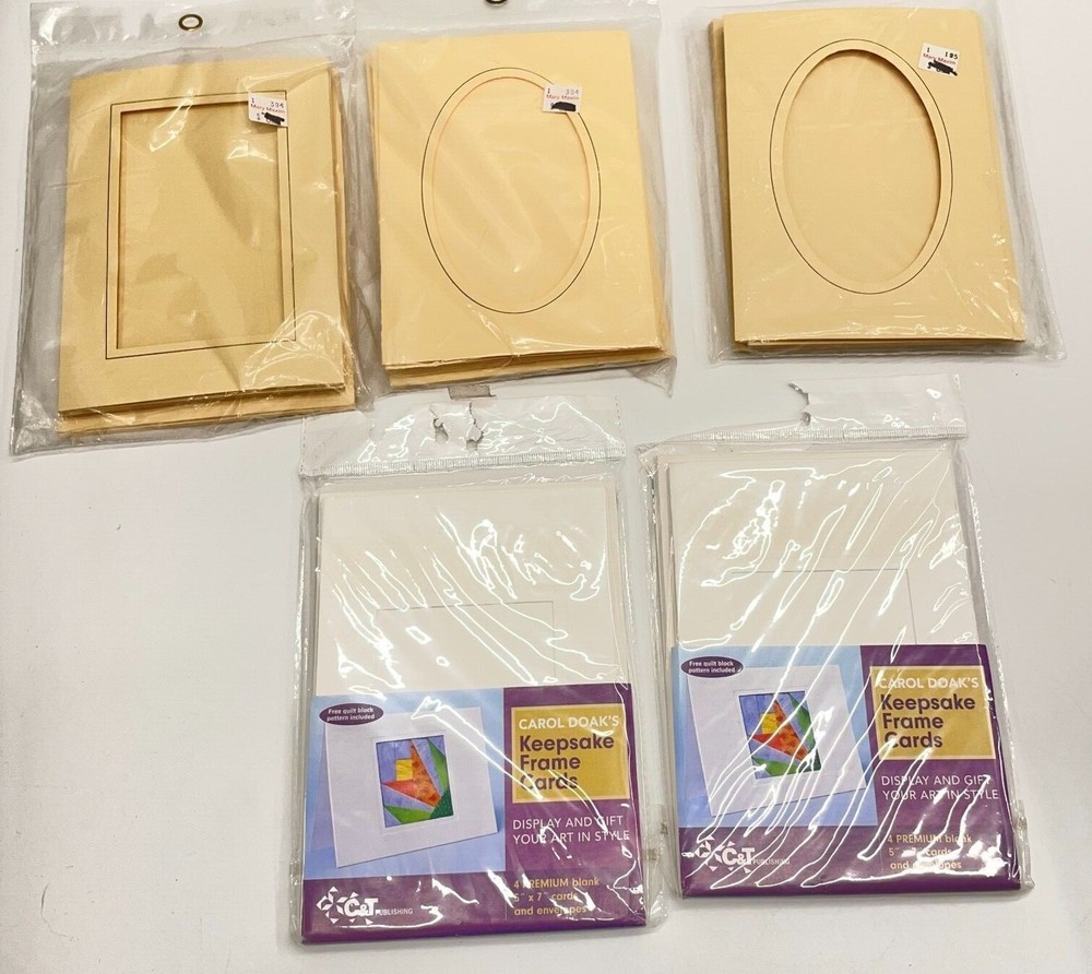 Keepsake Card Frames for Photographs or Needlework lot of 5 package