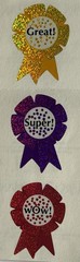 PRISMATIC SPARKLE AWARD RIBBON Stickers(3pc) Mrs.Grossman’s•Sports•Card Making•
