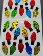 HAMBLY STUDIOS STICKERS SEASONAL PRISMATIC GLITTER MINI CHRISTMAS LIGHTS VINTAGE