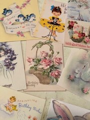 Birthday Die Cuts/Gift Tags Card Making~Vintage Style-Journal Supply-40 Pieces
