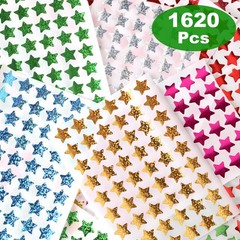 1620 Pack, 6 Colors, Holographic Small Star Stickers for Kids Reward, Behavio…