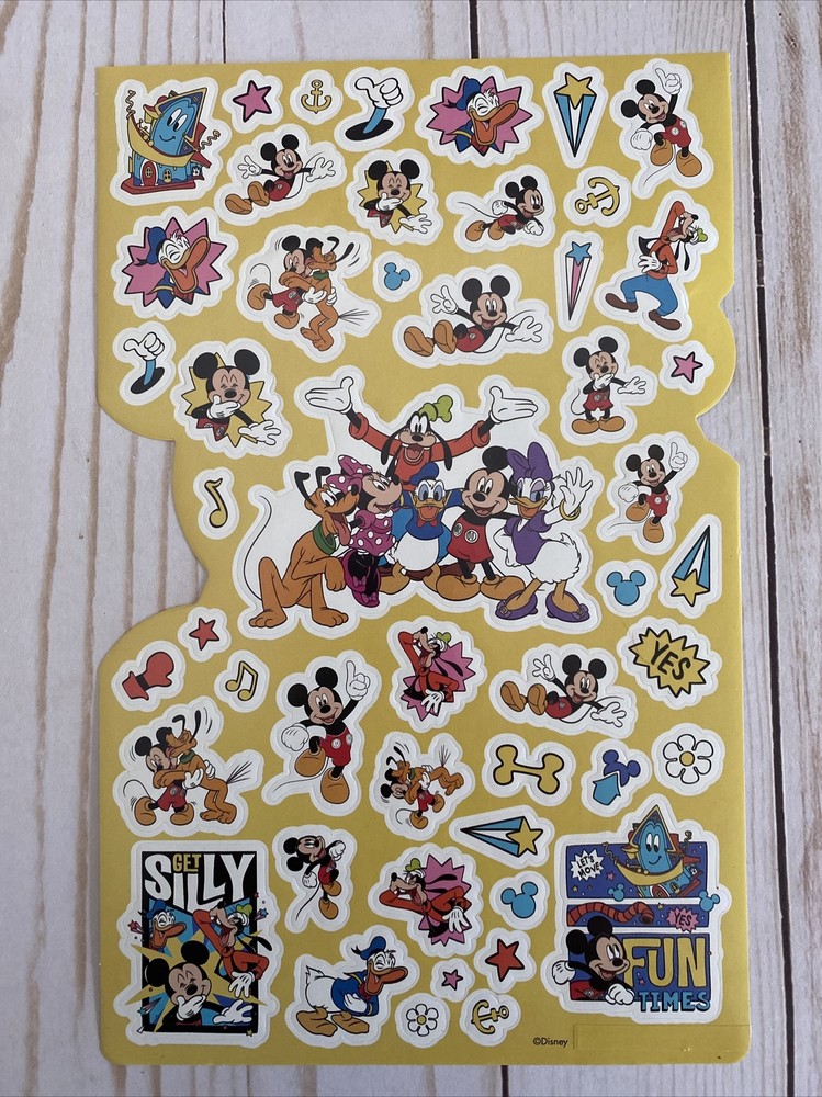 Mickey Mouse Pluto Goofy Minnie Donald Duck Single Sheet Stickers Disney New Kid