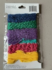 Fiber Art Yarn 6 colors 3 yards each JoAnn Scrap Essentials Embellishments