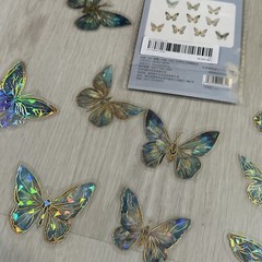 Blue Butterfly Butterflies 🦋 Holo Sticker Pack New Stickers Stained Glass Style