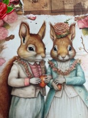 valentines junk journal scrapbook tassel pen clip 54 pages squirrel couple
