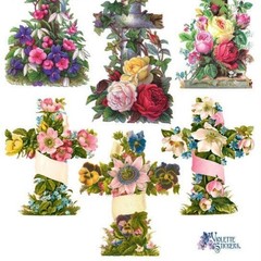 Violette Stickers – Floral Cross – 1 Decorated Religious Sticker Sheet – Crafts