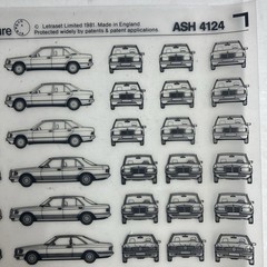 Letraset Architecture Cars Mercedes ASH 4124 Complete – 1 Full Sheet