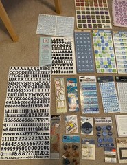 Brand New Sticker Lot -shadow box, leather, guitar picks, metal, bubble, frames!