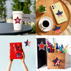 500 Pcs 4Th of July Patriotic Stickers 1.5Inch American Flag Sticker USA Fourth