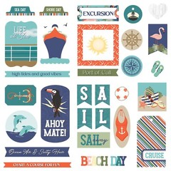 PP DieCuts Ship to Shore Sail Cruise Beach Day Dolphins Ahoy Mate Ocean Air Sea