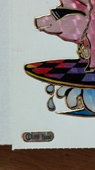 Vintage Sticker Rainbow Tie Dye 24K Pig On Surfboard Peace Sign Vending Machine