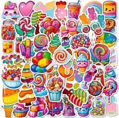 75 Piece Small Candy Lollipop, Cucumber, And Pineapple Stickers
